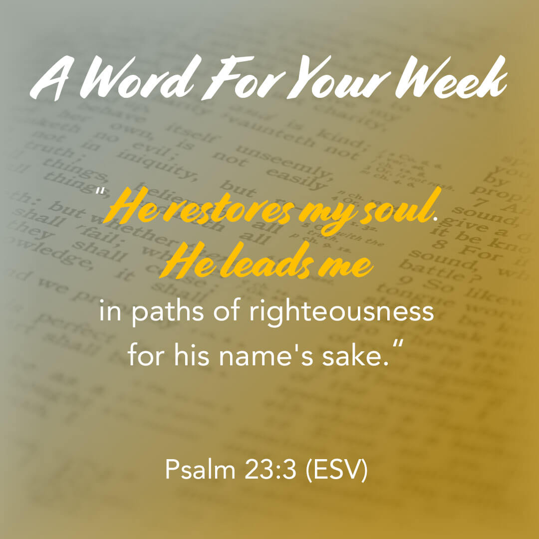 LMI's 'A word for your week' devotional taken from Psalm 23:3